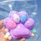 Jucarie Antistres Squishy, Vivimall, cu Revenire Lenta, Squeeze Pinch Family, Model Cat Paw, 12.5x10.5 cm, 220g, Ambalaj Transparent, Model 8, Multicolor - vivimall.ro