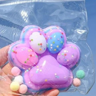 Jucarie Antistres Squishy, Vivimall, cu Revenire Lenta, Squeeze Pinch Family, Model Cat Paw, 12.5x10.5 cm, 220g, Ambalaj Transparent, Model 8, Multicolor - vivimall.ro