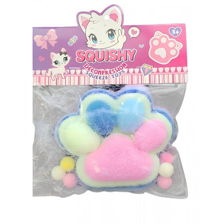 Jucarie Antistres Squishy, Vivimall, cu Revenire Lenta, Squeeze Pinch Family, Model Cat Paw, 12.5x10.5 cm, 220g, Ambalaj Transparent, Model 3, Multicolor - vivimall.ro