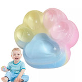 Jucarie Antistres Squishy, Vivimall, cu Revenire Lenta, Squeeze Pinch Family, Model Cat Paw, 6.5 x 6 cm, din Tpr, 4-6 Ani, Model Curcubeu, Multicolor cu Insertii - vivimall.ro