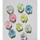 Jucarie Antistres Squishy, Vivimall, cu Revenire Lenta, Squeeze Pinch Family, Model Cat Paw, 6.5 x 7 cm, din Tpr, 4-6 Ani, Model 4 Sclipici, Transparent - vivimall.ro