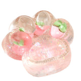 Jucarie Antistres Squishy, Vivimall, cu Revenire Lenta, Squeeze Pinch Family, Model Cat Paw, 6.5 x 7 cm, din Tpr, 4-6 Ani, Model 5 Fructe, Transparent - vivimall.ro