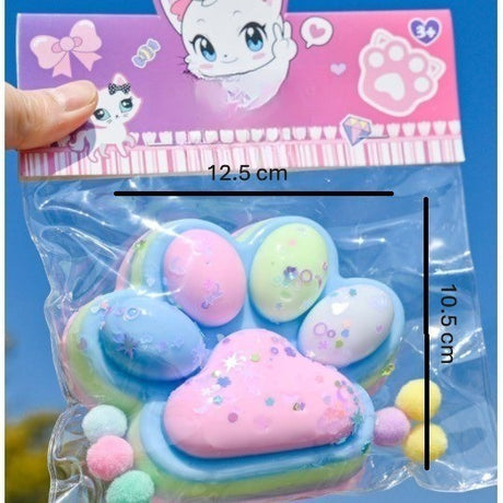 Jucarie Antistres Squishy, Vivimall, cu Revenire Lenta, Model Labuta de Pisica, 200g, 12.5 x 10.5 cm Squeeze Pinch Family, Ambalaj Transparent, Model 4 - vivimall.ro