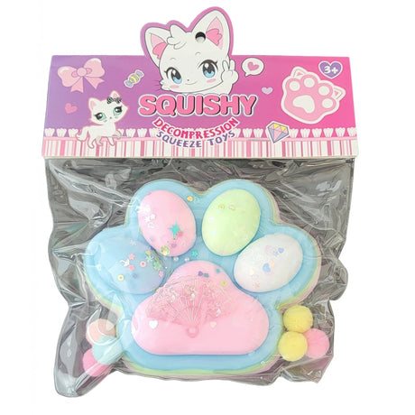 Jucarie Antistres Squishy, Vivimall, cu Revenire Lenta, Model Labuta de Pisica, 200g, 12.5 x 10.5 cm Squeeze Pinch Family, Ambalaj Transparent, Model 4 - vivimall.ro