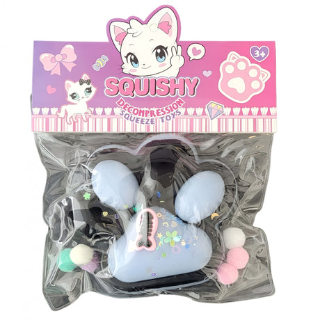 Jucarie Antistres Squishy, Vivimall, cu Revenire Lenta, Model Labuta de Pisica, 200g, 12.5 x 10.5 cm Squeeze Pinch Family, Ambalaj Transparent, Model 12 - vivimall.ro