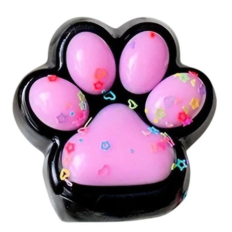 Jucarie Antistres Squishy, Vivimall, cu Revenire Lenta, Squeeze Pinch Family, Model Labuta de Pisica, 6.8x6.2 cm, 55g, Ambalaj Transparent, Roz Deschis - vivimall.ro