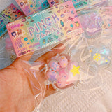 Jucarie Antistres Squishy, Vivimall, cu Revenire Lenta, Squeeze Pinch Family, Model Labuta de Pisica, 6x5.5 cm, 70g, Ambalaj Transparent, Roz-Transparent - vivimall.ro