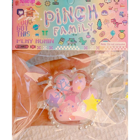 Jucarie Antistres Squishy, Vivimall, cu Revenire Lenta, Squeeze Pinch Family, Model Labuta de Pisica, 6x5.5 cm, 70g, Ambalaj Transparent, Roz-Transparent - vivimall.ro