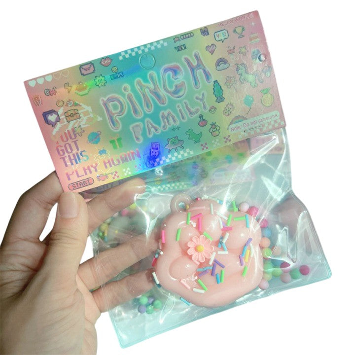 Jucarie Antistres Squishy, Cu Revenire Lenta, Squeeze Pinch Family, 45G, Ambalaj, Roz