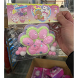 Jucarie Antistres Squishy, Vivimall, cu Revenire Lenta, Model Labuta de Pisica Pufoasa, 12.5x10.5 cm, 200g, Squeeze Pinch Family, Ambalaj Transparent, Roz Curcubeu - vivimall.ro