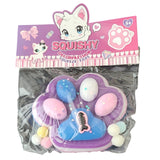 Jucarie Antistres Squishy, Vivimall, cu Revenire Lenta, Model Labuta de Pisica Pufoasa, 12.5x10.5 cm, 220g, Squeeze Pinch Family,-Mov - vivimall.ro