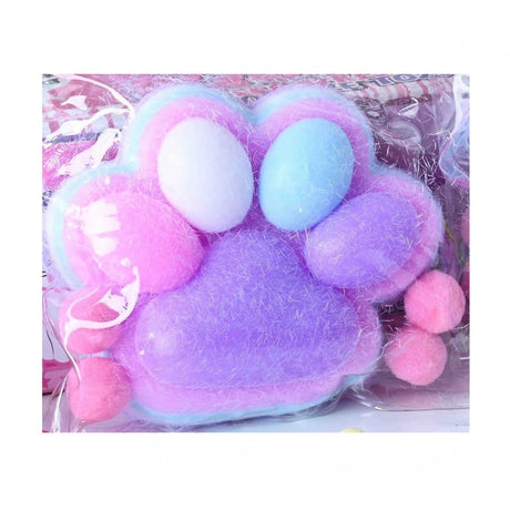 Jucarie Antistres Squishy, Vivimall, cu Revenire Lenta, Model Labuta de Pisica Pufoasa, 220g, 12.5 x 10.5 cm Squeeze Pinch Family, Ambalaj Transparent, Mov - vivimall.ro