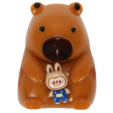 Jucarie Antistres Squishy, Vivimall, cu Revenire Lenta, Squeeze Pinch Family, Model Urs, Ambalaj Transparent, 4.5 x 7.2 cm, Maro - vivimall.ro