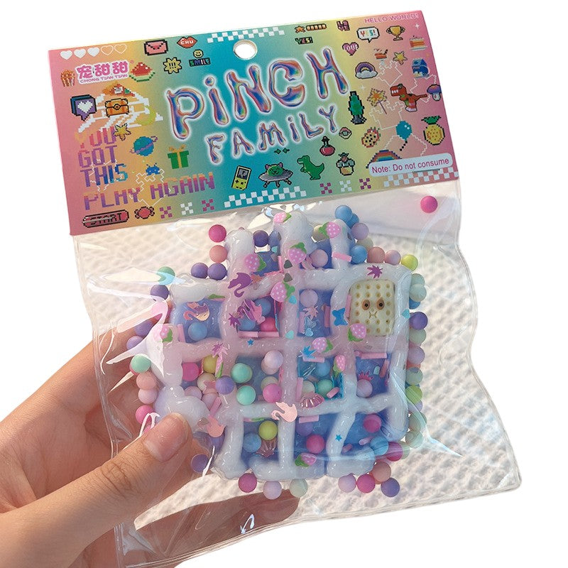 Jucarie Antistres Squishy, Cu Revenire Lenta, Squeeze Pinch Family, 99G, Ambalaj, Multicolor