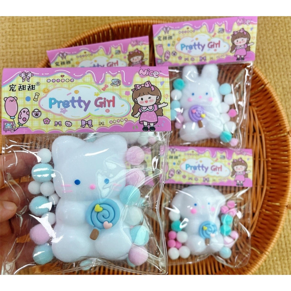 Jucarie Antistres Squishy, Cu Revenire Lenta, Squeeze Pretty Girl, Ambalaj , Alb - vivimall.ro