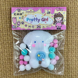 Jucarie Antistres Squishy, Vivimall, cu Revenire Lenta, Squeeze Pretty Girl, Model Animalut, Ambalaj Transparent, Alb - vivimall.ro