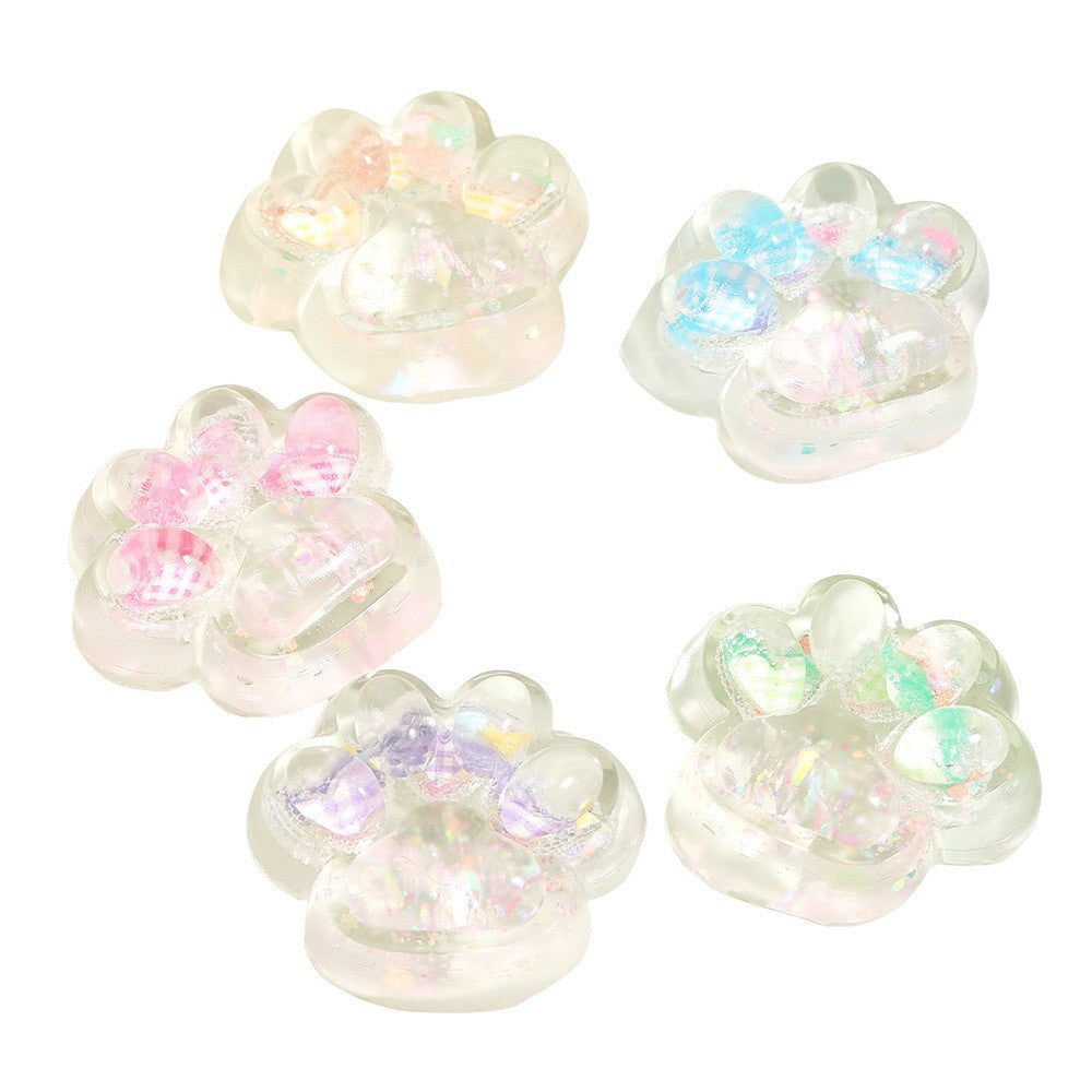 Jucarie Antistres Squishy, Flippy, Labuta de Pisica Pufoasa, cu Revenire Lenta, 7 x 6.5 cm, Model Inima, Multicolor - vivimall.ro