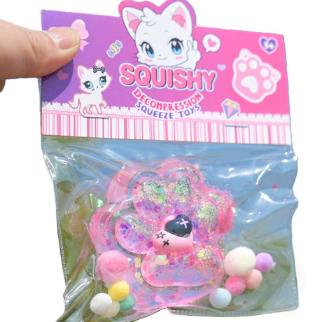 Jucarie Antistres Squishy, Flippy, Labuta de Pisica Squeeze Toys, cu Revenire Lenta, 7.5 cm, Model 270519, Multicolor - vivimall.ro