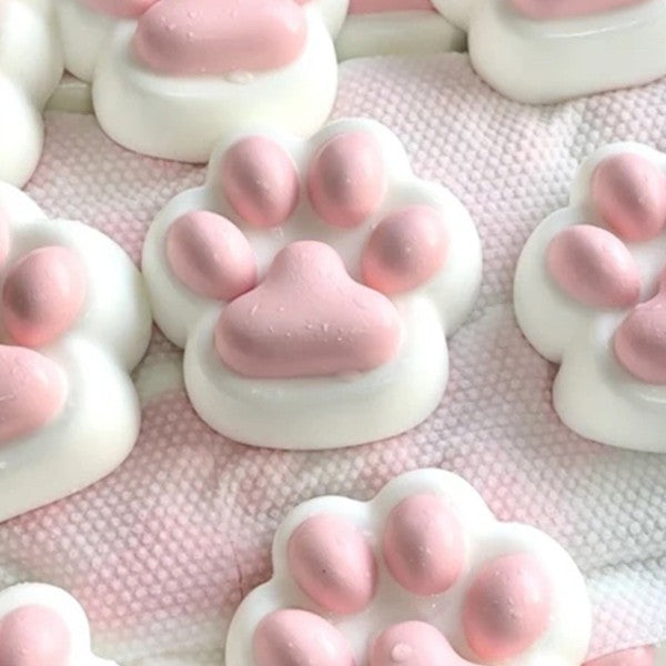 Jucarie Antistres Squishy, Vivimall, Revenire Lenta, Model Labuta de Pisica, Squishy, BIG, 12.5 x 10.5 cm, 220 g, Model 10, Alb Roz - vivimall.ro