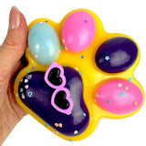 Jucarie Antistres Squishy, Vivimall, Revenire Lenta, Model Labuta de Pisica, Squishy, BIG 12.5 x 10.5 cm, 220 g, Model 18, Roz Galben Mov - vivimall.ro