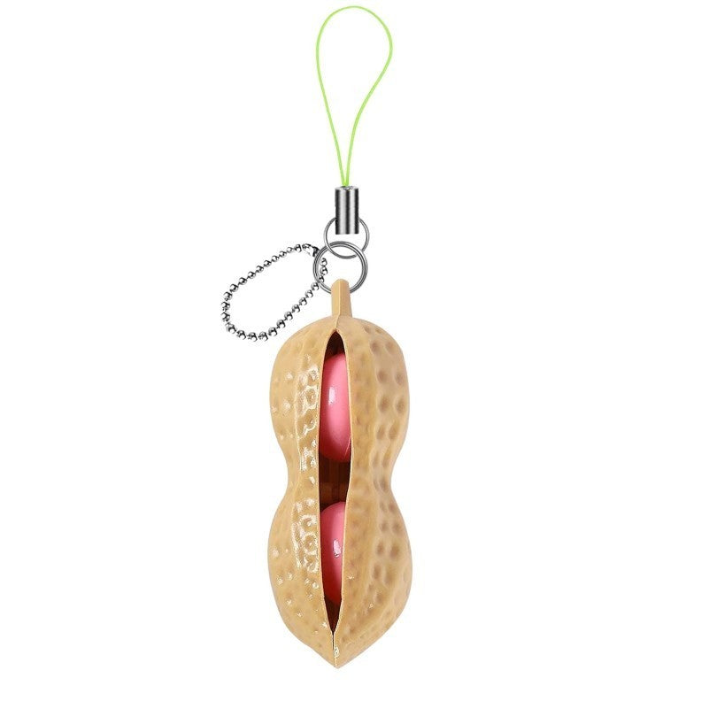 Jucarie breloc aluna antistres, Peanut Fidget Toy, Crem - vivimall.ro
