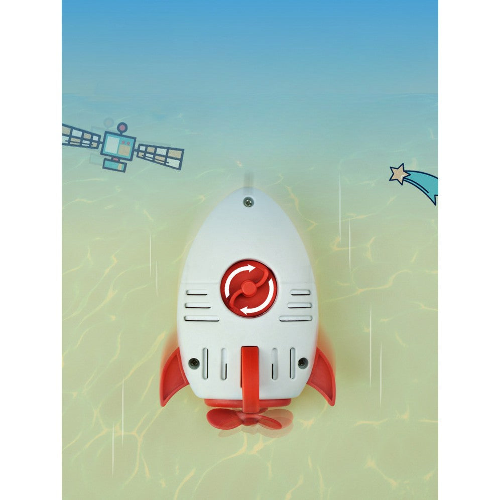 Jucarie de baie pentru copii, Vivimall, Racheta de apa, 11 cm, Alb - vivimall.ro