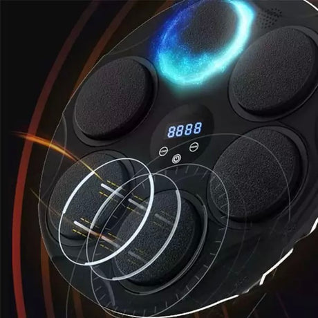 Jucarie de Boxat cu Muzica si Lumini, Vivimall, Bluetooth, Incarcare USB, Aplicare cu Ventuze, 6 Tinte, 46x46x8 cm, 2000 g, Multicolor - vivimall.ro