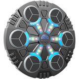 Jucarie de Boxat cu Muzica si Lumini, Vivimall, Manusi Incluse, Bluetooth, Incarcare USB, Aplicare cu Ventuze, 6 Tinte, 32x27x3.5 cm, 930 g, Negru - vivimall.ro