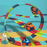 Jucarie de Constructie RollerCoaster, Vivimall, 138 de Piese, 41.5x31x7 cm, cu Masini, Multicolor - vivimall.ro