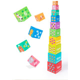 Jucarie de Construit, Vivimall, Blocuri Stivuibile, +3 Ani, 10 Cutii, Invatare numere 1-10, 13.4 x 13.4 x 13.4 cm, Multicolor - vivimall.ro