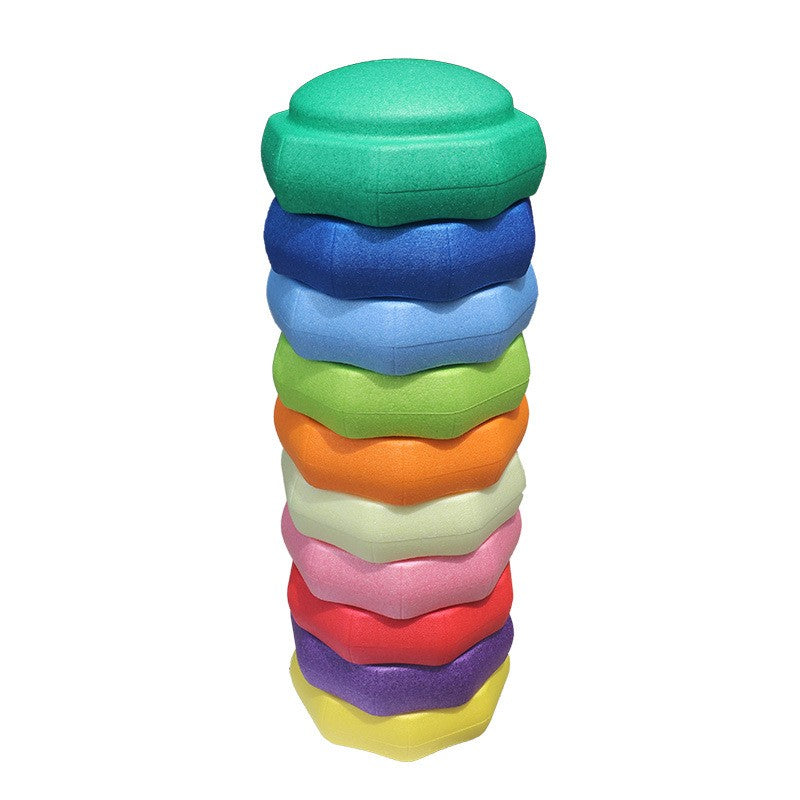Jucarie de Echilibru, Flippy, Tip Stepping Stones, 6 Piese, din Spuma, pentru Miscare, Sarituri, Prindere, 28 x 28 x 50 cm, Model 5, Multicolor - vivimall.ro