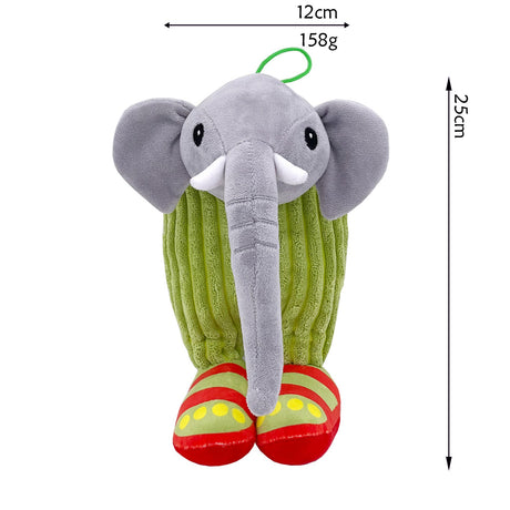 Jucarie Moale de Plus Italian Brainrot, Flippy, cu Agatatoare, Model Elefant Cactus Lirili Larila, Jucarie Moale pentru Copii, 25 x 12 cm, Verde Gri - vivimall.ro