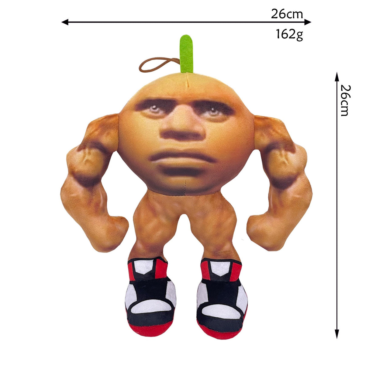 Jucarie Moale de Plus Italian Brainrot, Flippy, cu Agatatoare, Model Portocala Musculoasa U Din Din Dun Ma Din Din Dun, Jucarie Moale pentru Copii, 26 x 26 cm, Maro mat - vivimall.ro