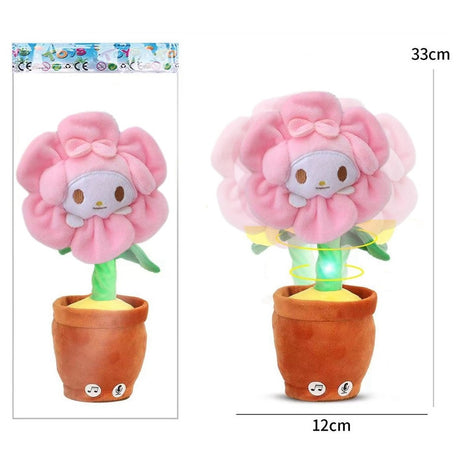 Jucarie de Plus Interactiva, Vivimall, cu Acumulator si Cablu USB, 120 Cantece, Model Iepure Roz Vorbitor si Dansator, 33 x 12 cm Functie de Imitare si Inregistrare, Multicolor - vivimall.ro