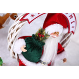 Jucarie decorativa, Vivimall, Mos Craciun, 40 cm x 27 cm, grosime 12 cm, lana, tesatura de plus, poliester, interior/exterior - vivimall.ro