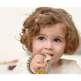 Jucarie Dentitie Bebelusi, Vivimall, Tip Bratara, Model Calut si Stea de Mare, + 3 luni, din Silicon, fara BPA, 8.1 x 8.1 x 1.2 cm, Maro - vivimall.ro