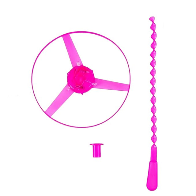 Jucarie Disc Zburator, Distractiv pentru Copii, Vivimall, Aruncator Manual din Plastic, cu Lumini, Roz - vivimall.ro