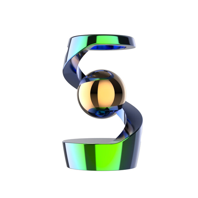 Jucarie Fidget pentru Adulti, Flippy, Giroscop Levitant de Birou, Jucarie Anti-Stres pentru Adulti, Spinner Flotant cu Iluzie Optica Hipnotica, 65x42x42 mm, 145 gr, Multicolor - vivimall.ro