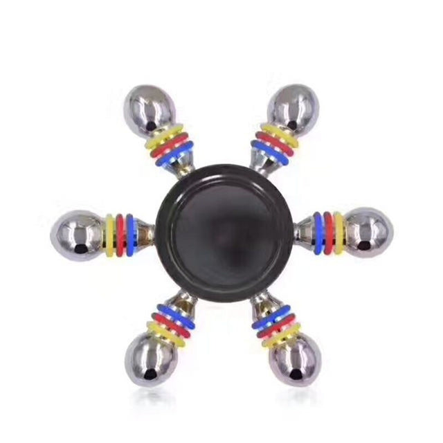 Jucarie Interactiva Antistres Fidget Spinner, Demontabila, Metalica, 6 Parti, Negru - vivimall.ro