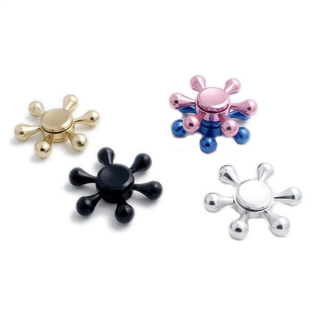 Jucarie Interactiva Antistres Fidget Spinner Hexagon Negru - vivimall.ro
