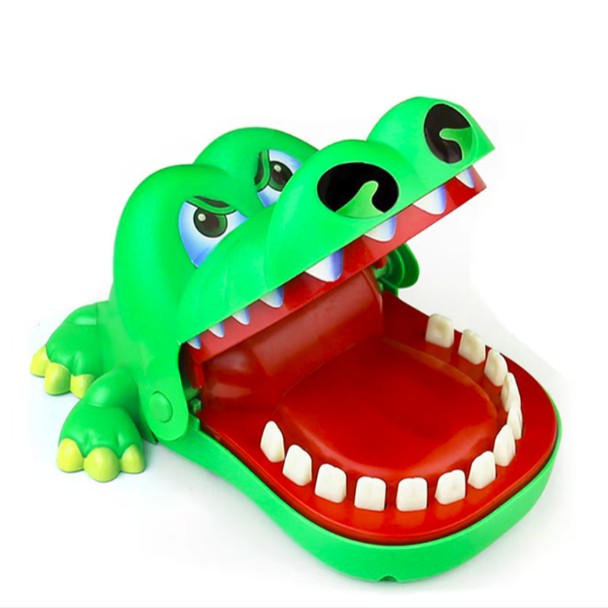 Jucărie interactivă Crocodil Dentist verde, variantă Extra Big 21x14,5x11 cm, vedere frontală