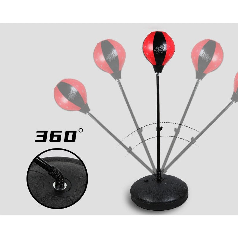 Jucarie Interactiva, Vivimall, Model Sfera de Box cu Suport, Manusi Incluse, Inaltime Reglabila, +3 Ani, 120 x 20 x 23.5 cm, Rosu/ Negru - vivimall.ro