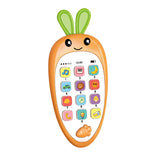 Jucarie Interactiva, Telefon Inteligent, Model Morcov, Functii Educative, Muzicale Si Voce, 4-6 Ani, 19 X 11.5 Cm, Din Plastic, Portocaliu - vivimall.ro