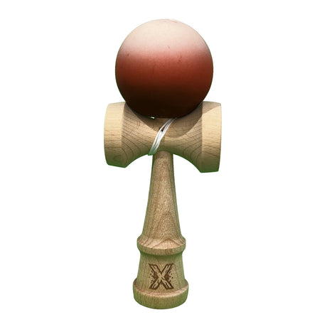 Jucarie Kendama X Originala, Profesionala, Flippy, din Lemn, Rubber Grip, 18 cm, Maro/Bej/Roz - vivimall.ro