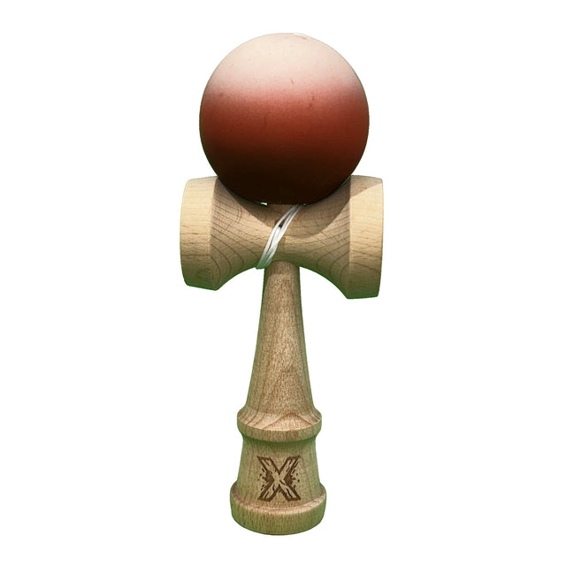 Jucarie Kendama X Originala, Profesionala, Flippy, din Lemn, Rubber Grip, 18 cm, Maro/Bej/Roz - vivimall.ro