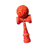 Kendama Crack, Flippy, din Lemn, 18 cm, +14 Ani, Diametru Bila 6 cm, Model Crapat, Rosu - vivimall.ro