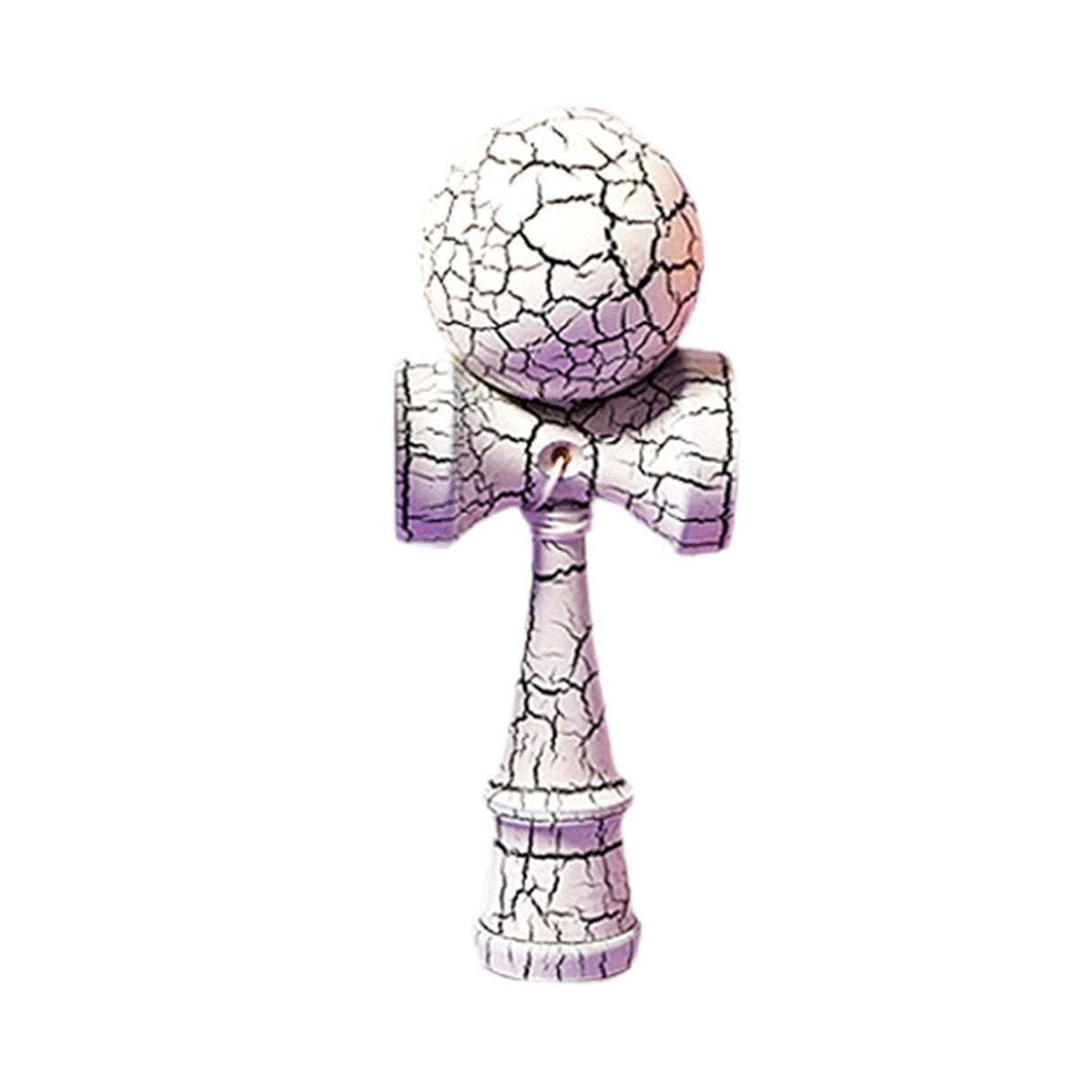 Kendama Crack, Flippy, din Lemn, 18 cm, +14 Ani, Diametru Bila 6 cm, Model Crapat, Alb - vivimall.ro