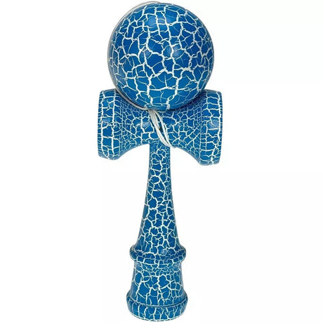 Kendama Crack, Flippy, din Lemn, 18 cm, +14 Ani, Diametru Bila 6 cm, Model Crapat, Albastru Deschis - vivimall.ro