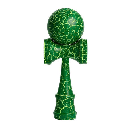 Kendama Crack, Flippy, din Lemn, 18 cm, +14 Ani, Diametru Bila 6 cm, Model Crapat, Verde - vivimall.ro