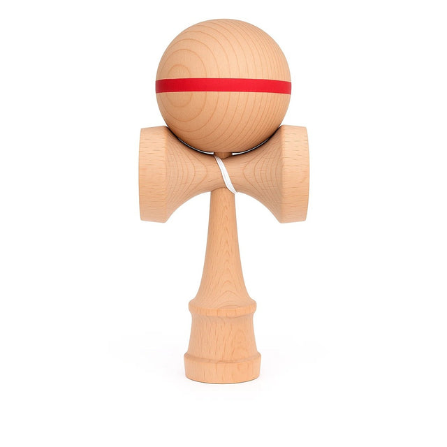 Jucarie Interactiva Kendama, Flippy, din Lemn, 18 cm, Joc de Indemanare pentru Copii si Adulti, Model cu Dunga, Roz - vivimall.ro